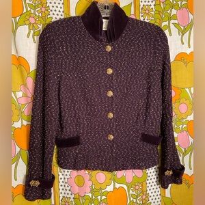 Vintage St. John Collection Purple & Gold Blazer